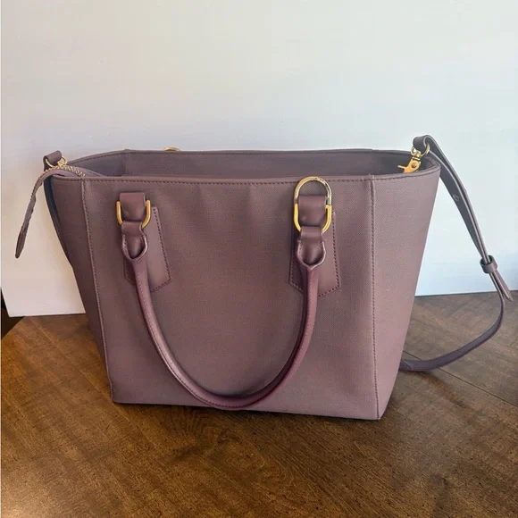 Dagne Dover Midi Tote Light Purple with gold accents cl - Picture 1 of 16